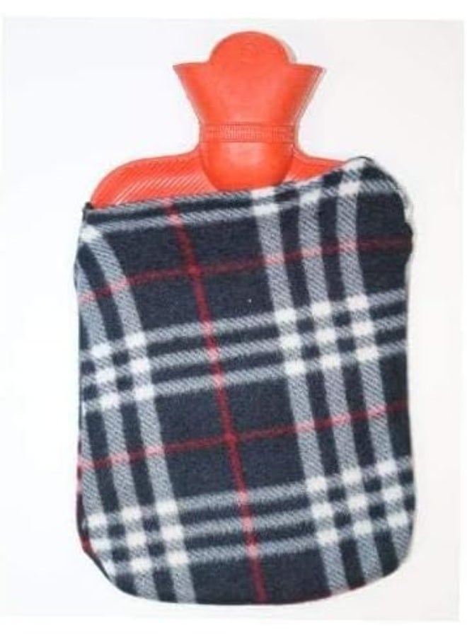 كيس مياه ساخنة مطاطي (2000 مل) مع غطاء قماشي للحماية - قربة حرارية سعة كبيرة لتخفيف آلام الظهر والتقلصات - أحمر - Image 2